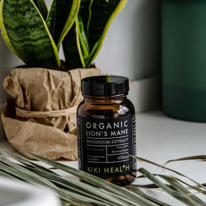 Kiki Health Organic Lion's Mane Mushroom Extract 400mg 60 Vegicaps