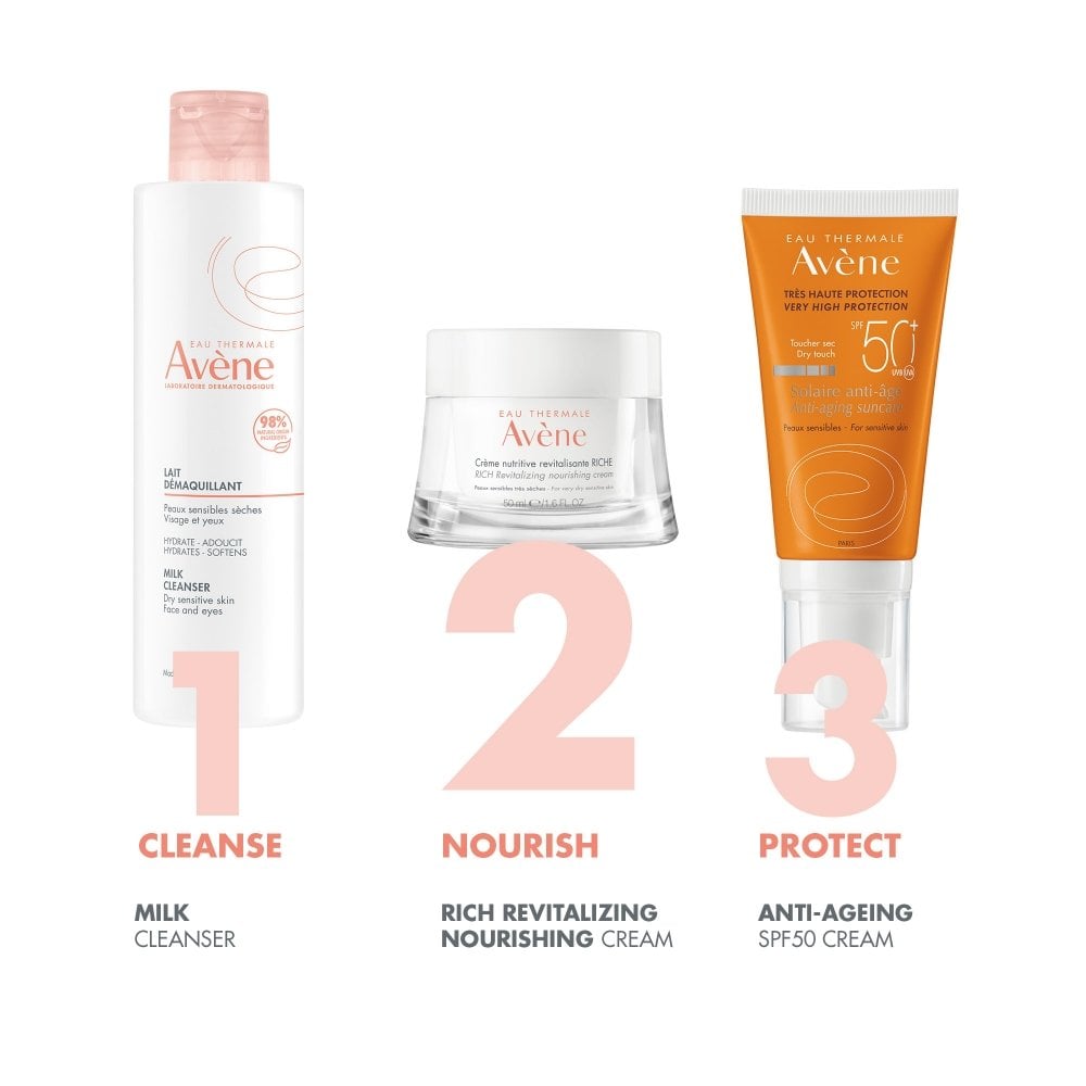 Avene Les Essentiels Rich Revitalising Nourishing Cream Moisturiser 50ml