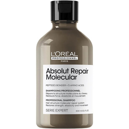 L'Oreal Professionnel Serie Expert Absolut Repair Molecular Shampoo 250ml, Rinse-Off Serum 250ml & Leave-In Mask 100ml Trio