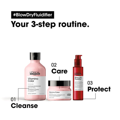 L'Oreal Professionnel Serie Expert Blow-Dry Fluidifier 10-in-1 Multi-Benefit Thermo-Reactive Leave-In Treatment Cream 150ml