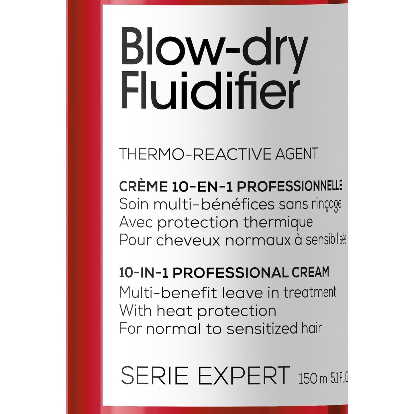 L'Oreal Professionnel Serie Expert Blow-Dry Fluidifier 10-in-1 Multi-Benefit Thermo-Reactive Leave-In Treatment Cream 150ml