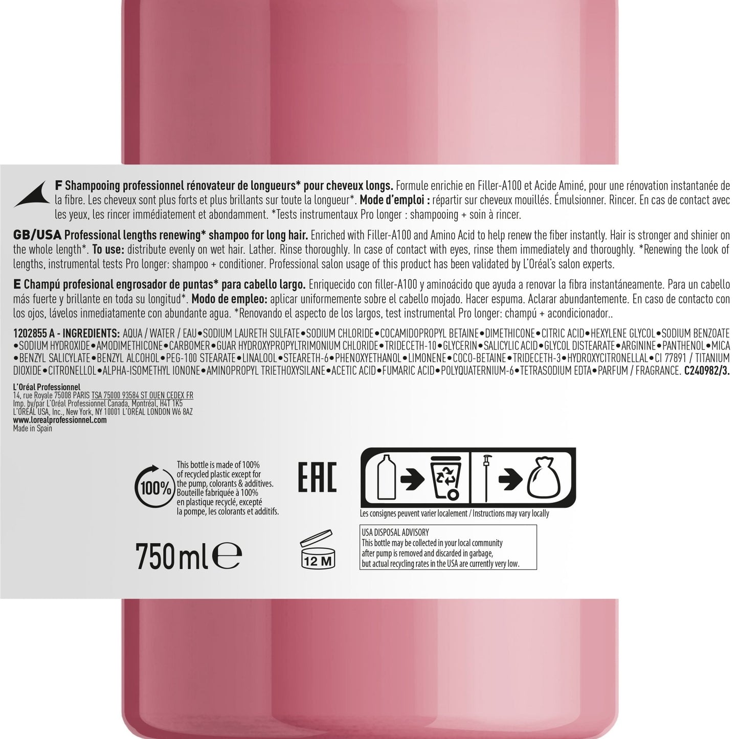 L'Oreal Professionnel Serie Expert Pro Longer Lengths Renewing Shampoo 1500ml