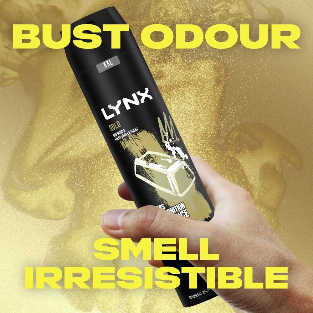Lynx XXL Gold 48h Oudwood & Fresh Vanilla Deodorant Body Spray 250ml