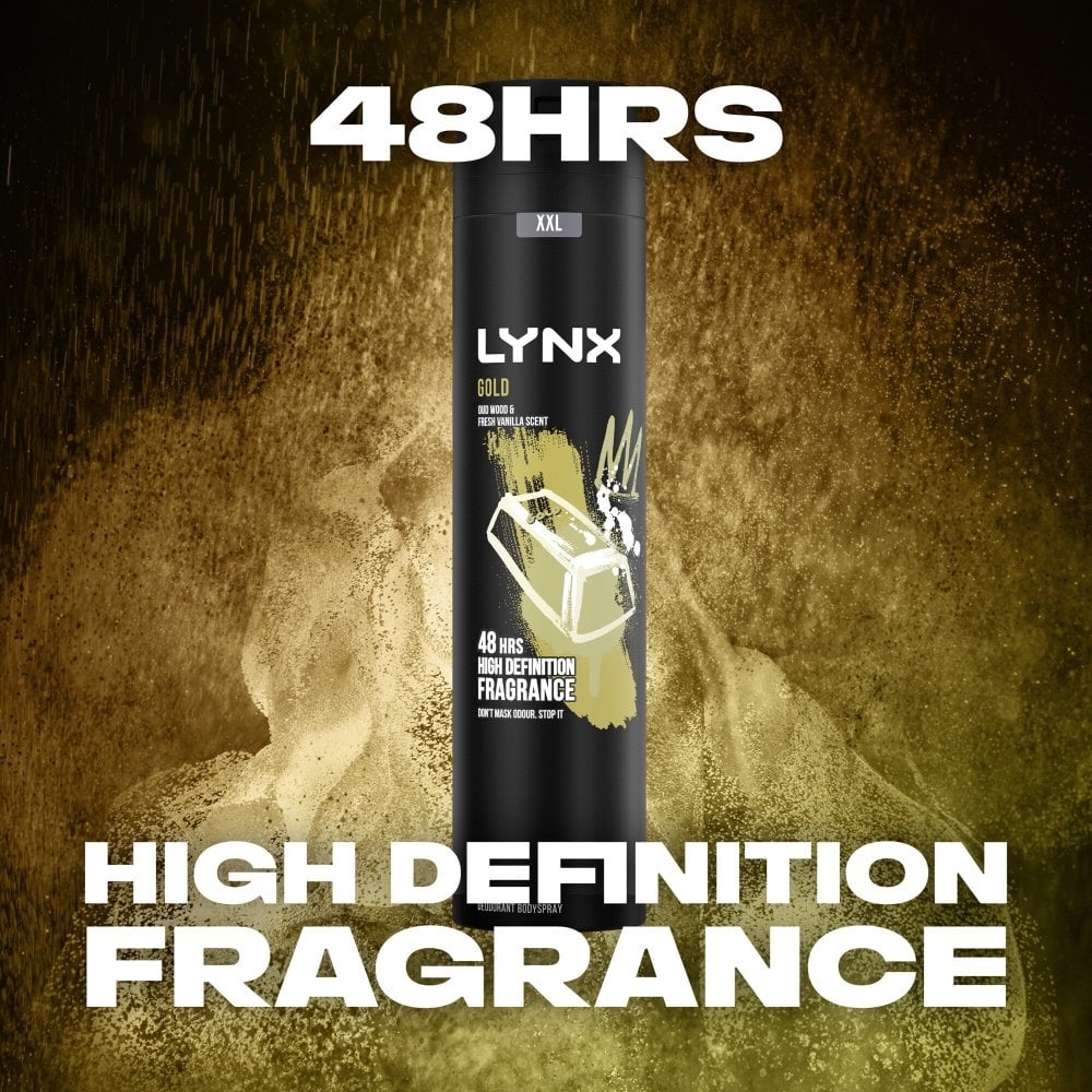Lynx XXL Gold 48h Oudwood & Fresh Vanilla Deodorant Body Spray 250ml