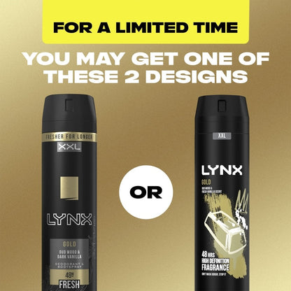 Lynx XXL Gold 48h Oudwood & Fresh Vanilla Deodorant Body Spray 250ml