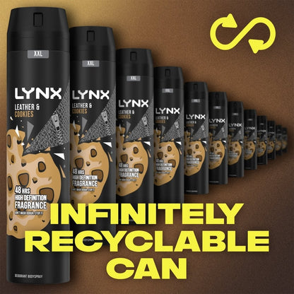 Lynx XXL 48h Leather & Cookies Deodorant Body Spray 250ml