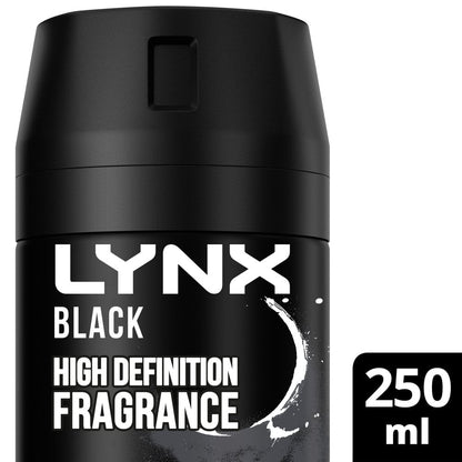 Lynx XXL Black 48h Frozen Pear & Cedarwood Deodorant Body Spray 250ml