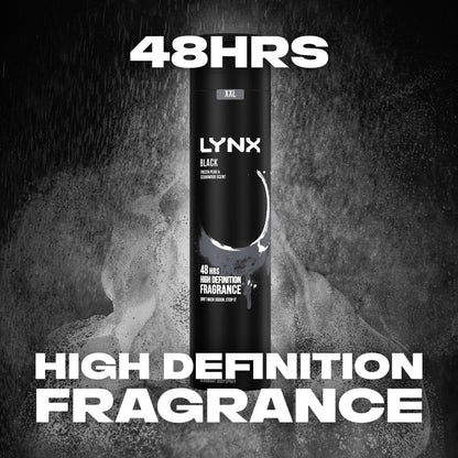 Lynx XXL Black 48h Frozen Pear & Cedarwood Deodorant Body Spray 250ml