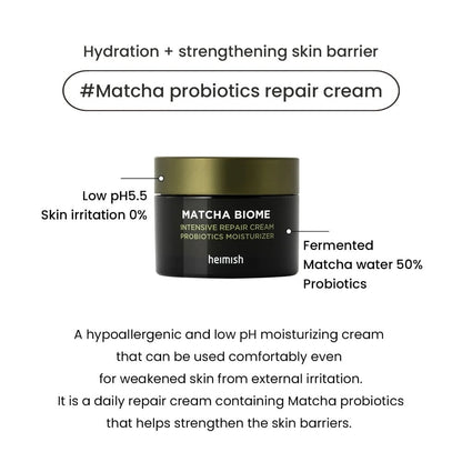 Heimish Matcha Biome Intensive Repair Cream Probiotics Moisturiser 50ml