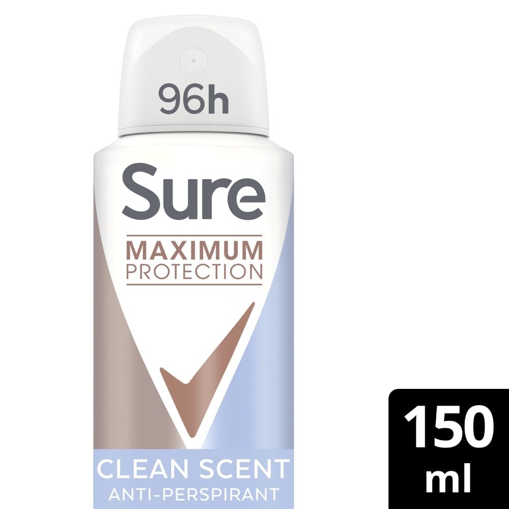Sure Maximum Protection 96h Clean Scent Anti-Perspirant Deodorant Spray 150ml