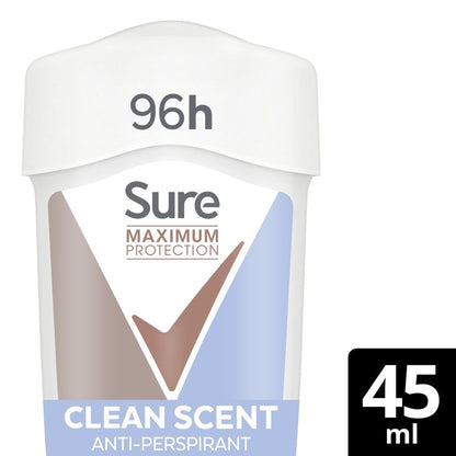 Sure Maximum Protection 96h Clean Scent Anti-Perspirant Deodorant Stick 45ml