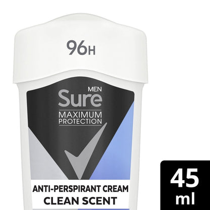 Sure Men Maximum Protection 96h Clean Scent Anti-Perspirant Deodorant Stick 45ml