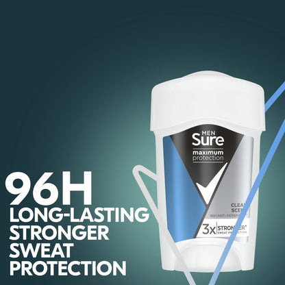 Sure Men Maximum Protection 96h Clean Scent Anti-Perspirant Deodorant Stick 45ml