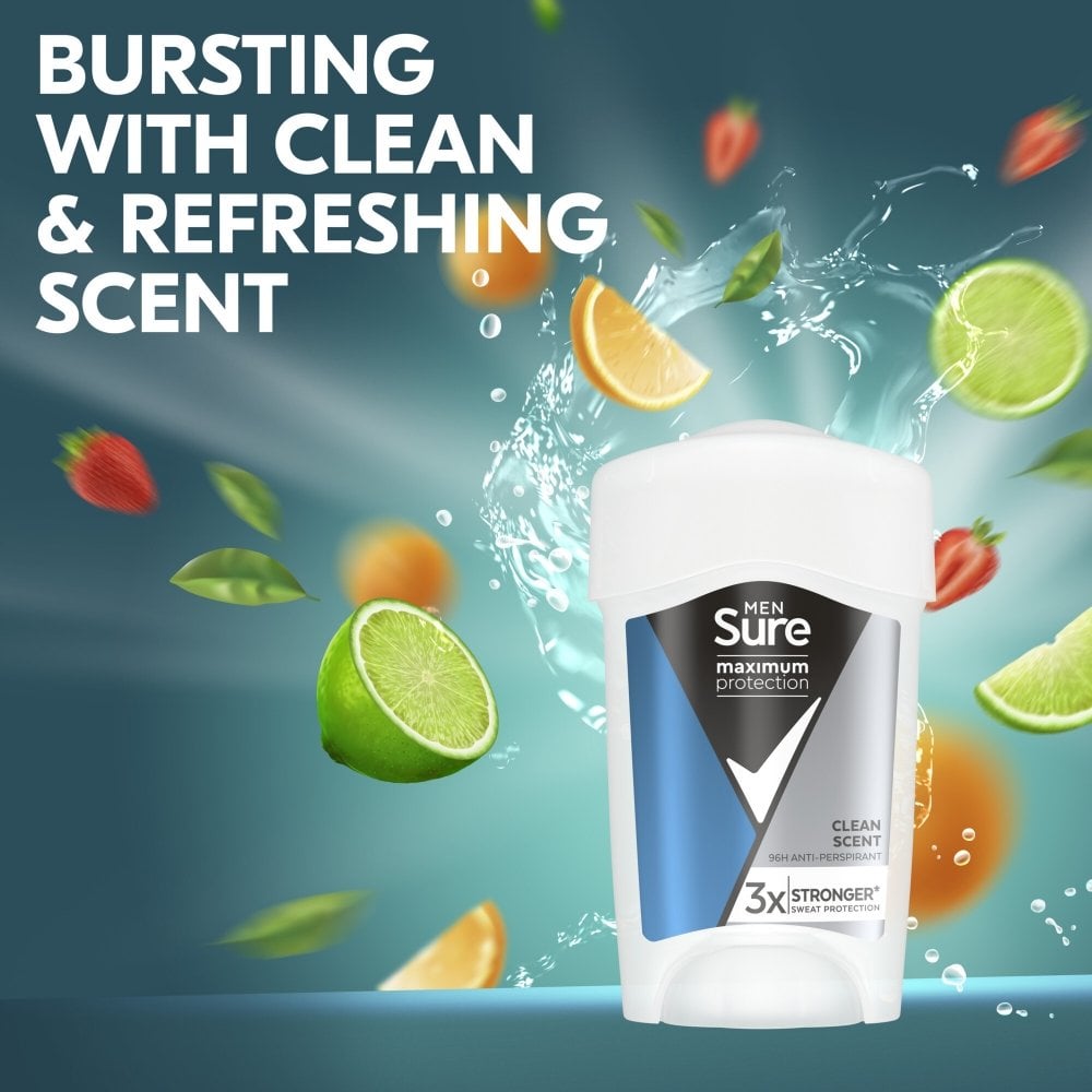 Sure Men Maximum Protection 96h Clean Scent Anti-Perspirant Deodorant Stick 45ml