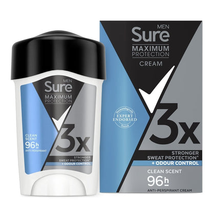 Sure Men Maximum Protection 96h Clean Scent Anti-Perspirant Deodorant Stick 45ml