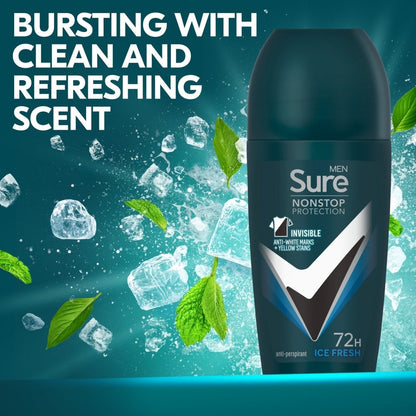 Sure Men Nonstop Protection 72h Invisible Ice Anti-Perspirant Deodorant Roll-On 50ml