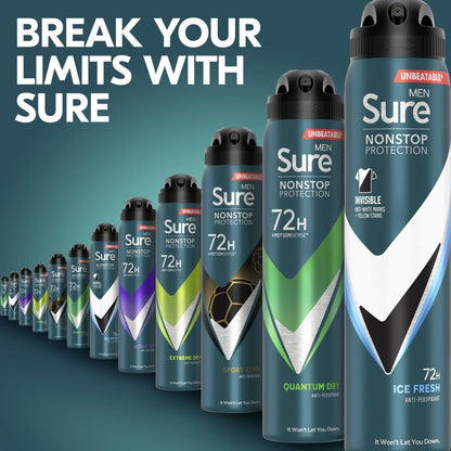 Sure Men Nonstop Protection 72h Invisible Ice Fresh Anti-Perspirant Deodorant Spray 250ml