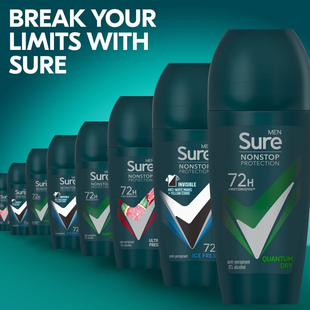 Sure Men Nonstop Protection 72h Quantum Dry Anti-Perspirant Deodorant Roll-On 50ml