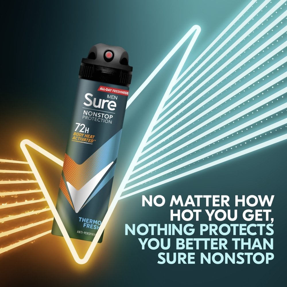 Sure Men Nonstop Protection 72h Thermo Fresh Anti-Perspirant Deodorant Spray 250ml