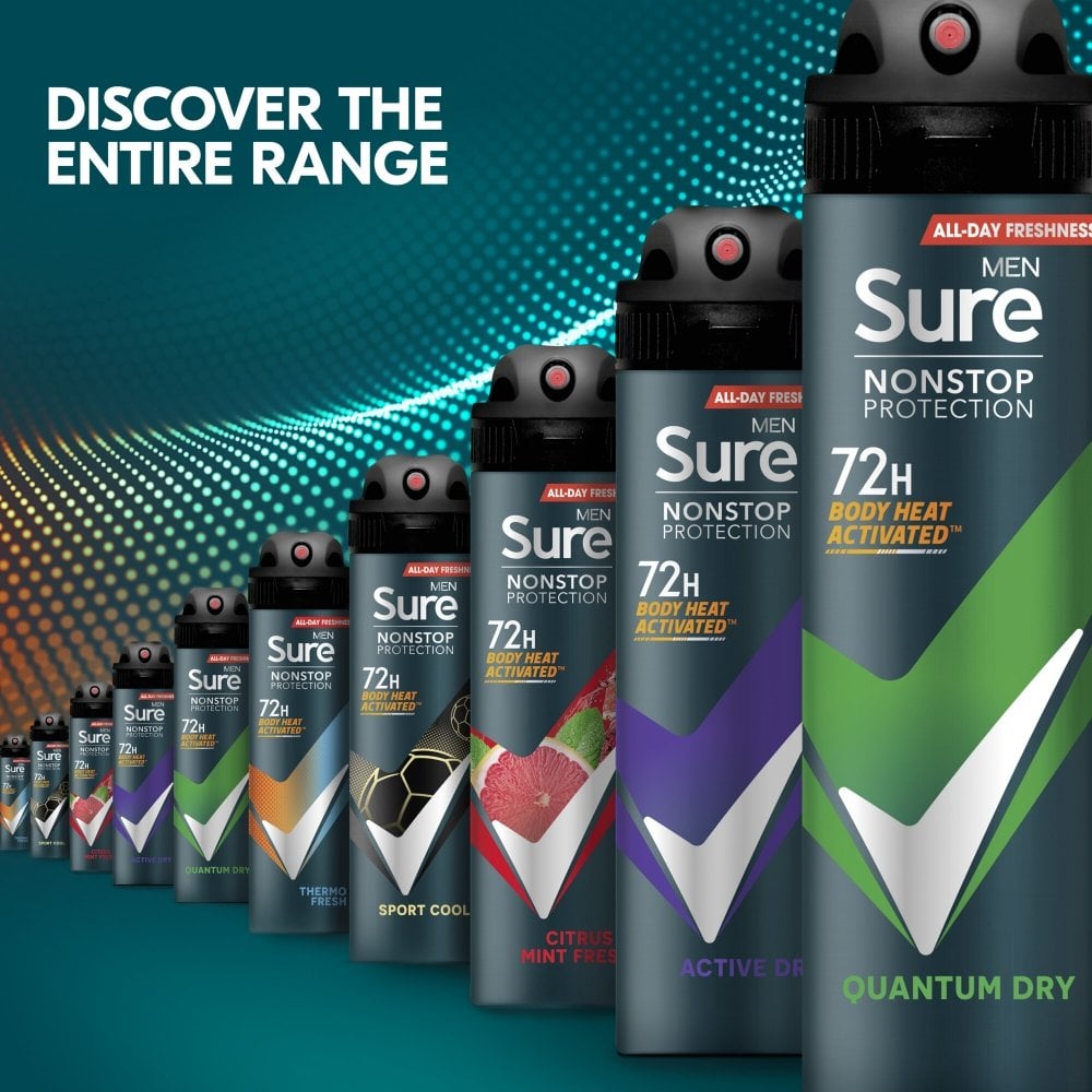 Sure Men Nonstop Protection 72h Thermo Fresh Anti-Perspirant Deodorant Spray 250ml