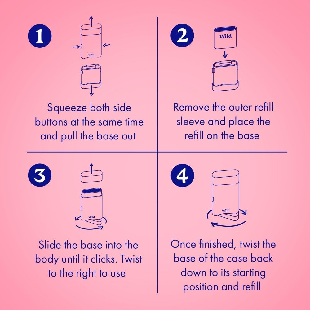 Wild Men's Cotton & Sea Salt Deodorant Refill 40g