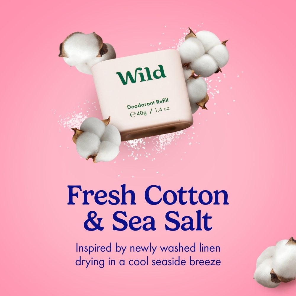 Wild Men's Cotton & Sea Salt Deodorant Starter Pack