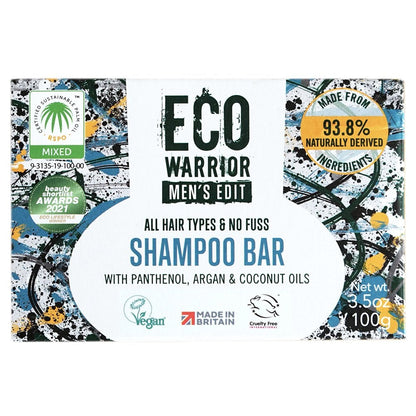 Eco Warrior Men's Edit No Fuss Shampoo Bar 100g