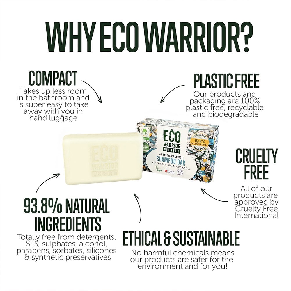 Eco Warrior Men's Edit No Fuss Shampoo Bar 100g