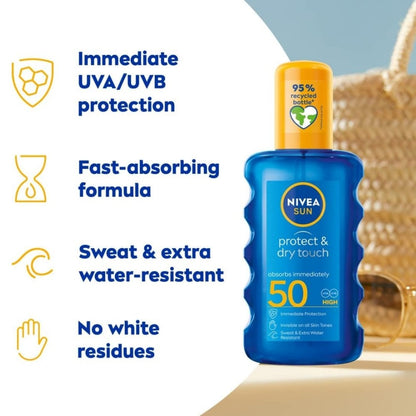 Nivea Sun Protect & Dry Touch Sunscreen Spray SPF50 200ml