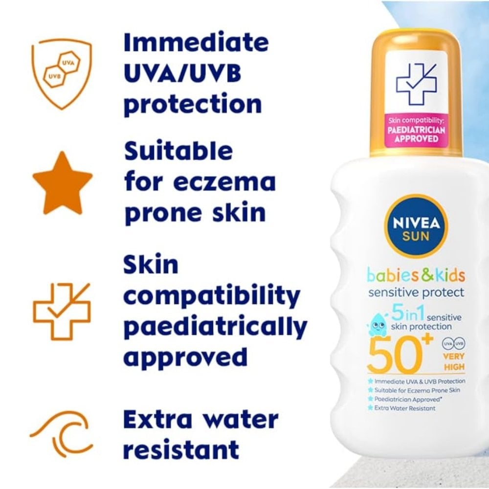 Nivea Sun Babies & Kids Sensitive Protect Sun Cream Spray SPF50+ 200ml