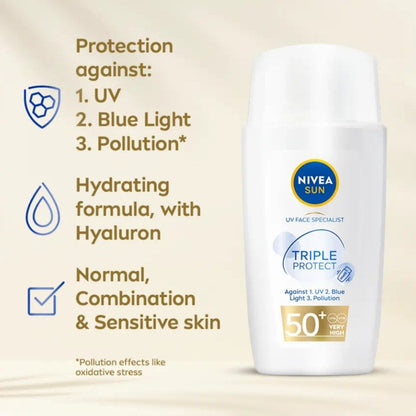 Nivea Sun UV Face Specialist Triple Protect Sun Fluid SPF50+ 40ml
