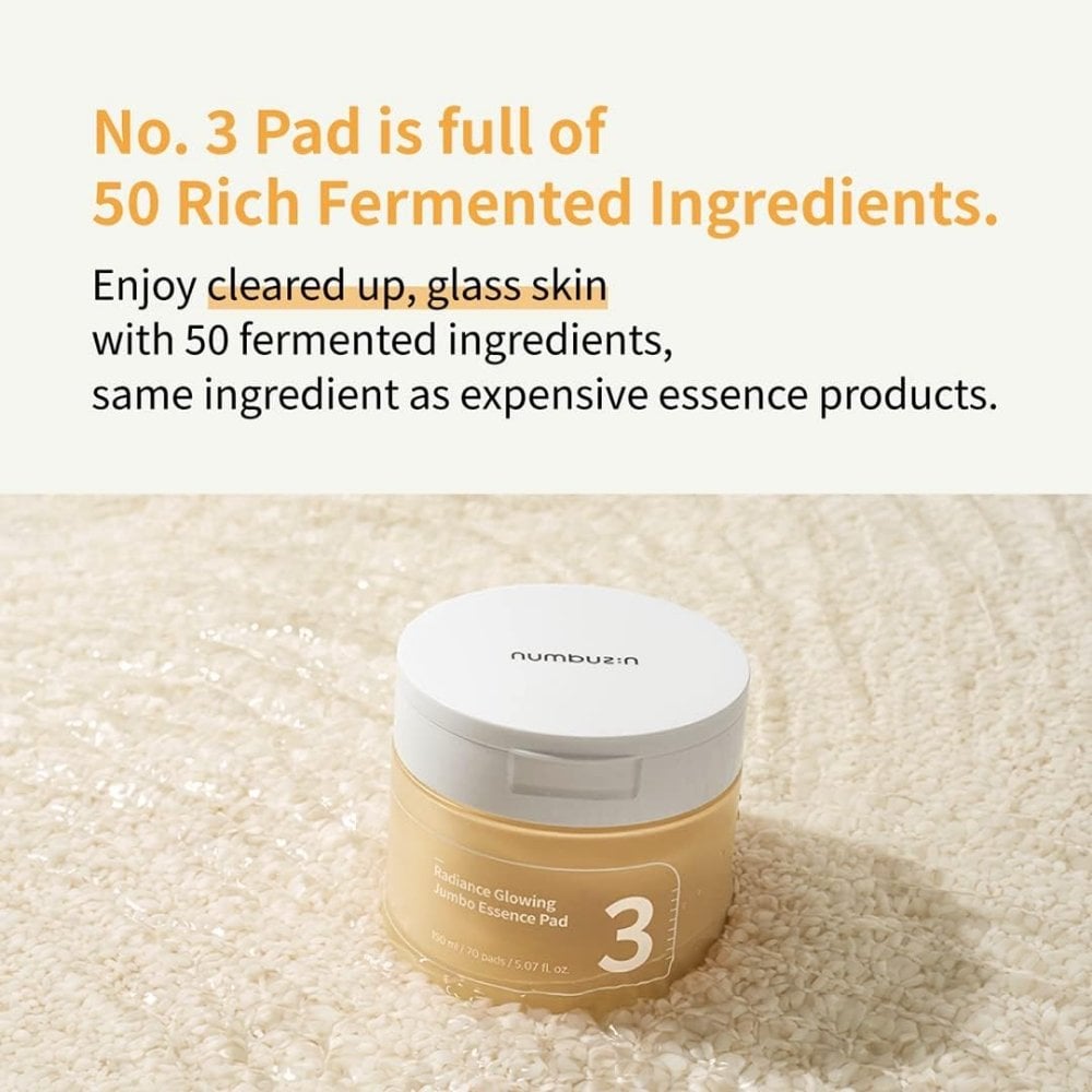 Numbuzin No. 3 Radiance Glowing Jumbo Essence Pad x70