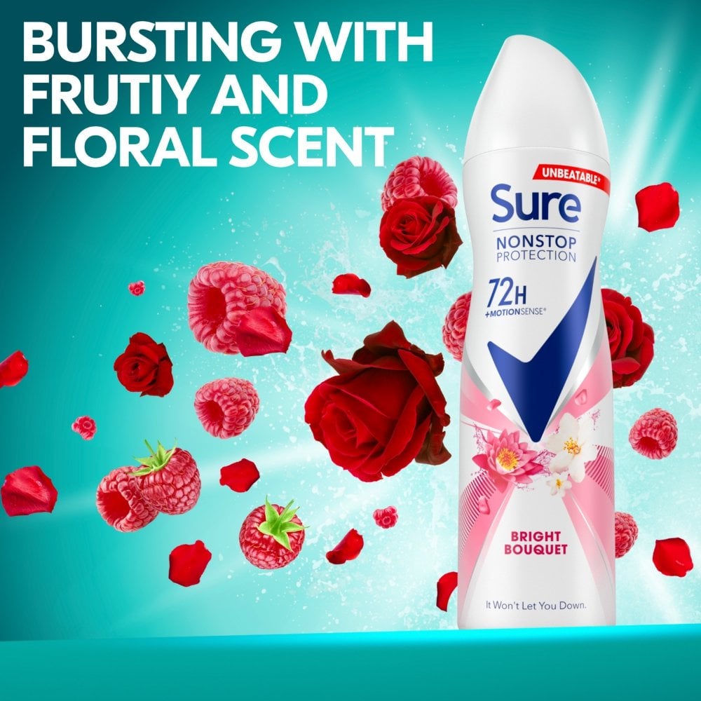 Sure Nonstop Protection 72h Bright Bouquet Anti-Perspirant Deodorant Spray 250ml