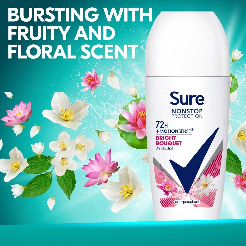 Sure Nonstop Protection 72h Bright Bouquet Anti-Perspirant Deodorant Roll-On 50ml