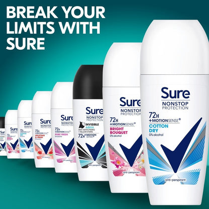 Sure Nonstop Protection 72h Cotton Dry Anti-Perspirant Deodorant Roll-On 50ml