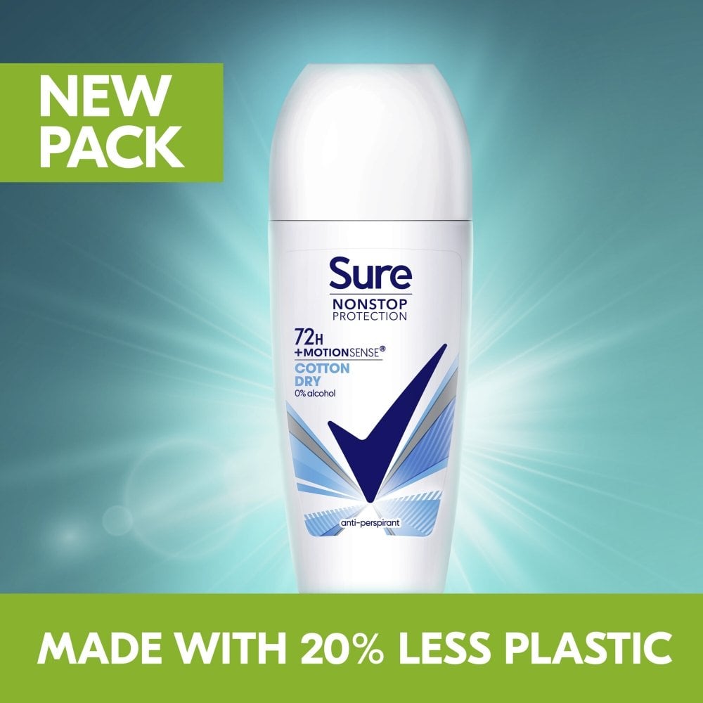 Sure Nonstop Protection 72h Cotton Dry Anti-Perspirant Deodorant Roll-On 50ml