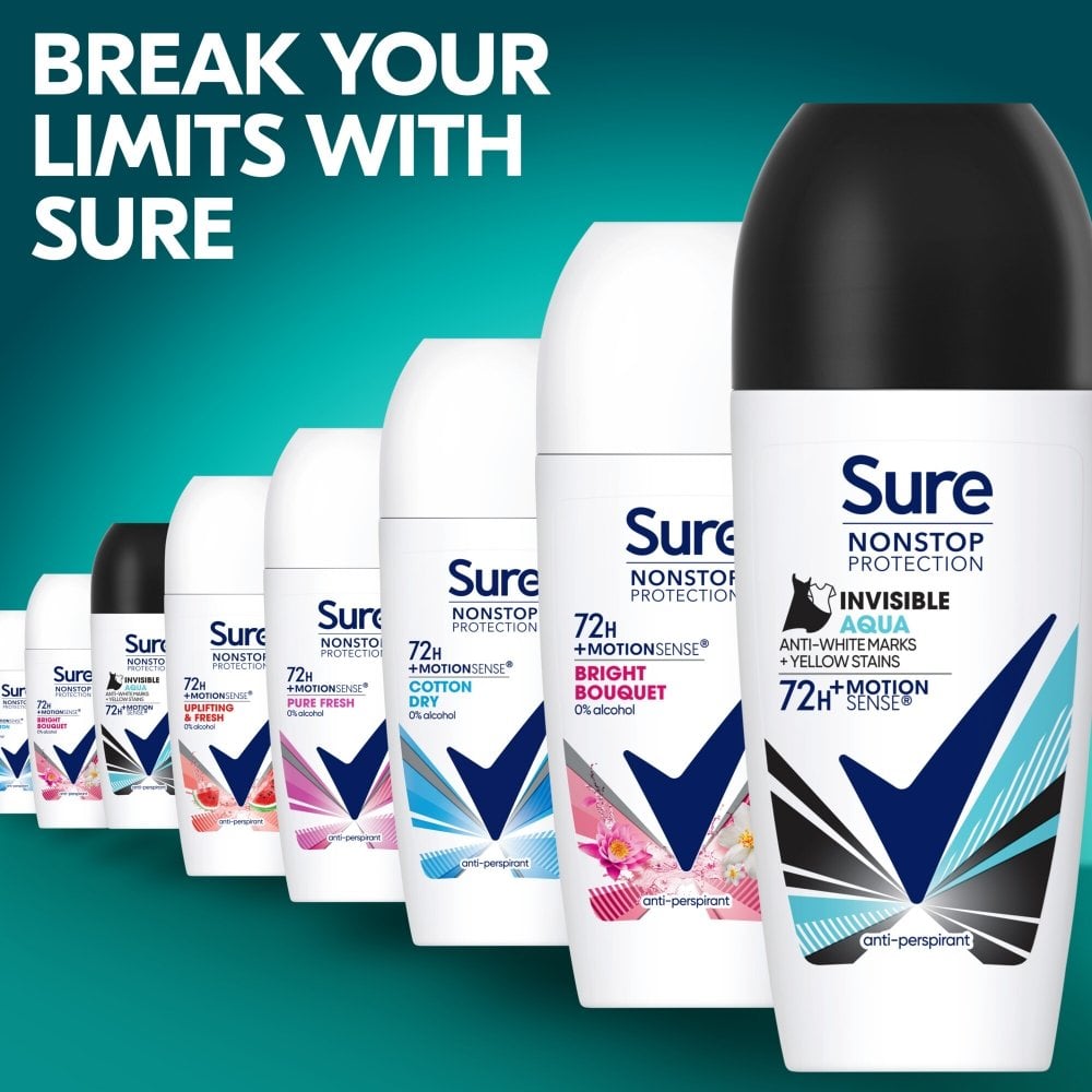 Sure Nonstop Protection 72h Invisible Aqua Anti-Perspirant Deodorant Roll-On 50ml