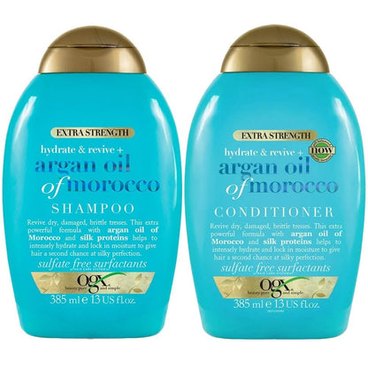 OGX Hydrate & Revive+ Argan Oil of Morocco Extra Strength Shampoo & Conditioner Twin 2 x 385ml