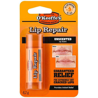 O'Keeffe's Lip Repair Unscented Lip Balm Stick 4.2g