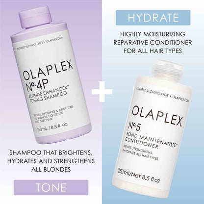 Olaplex Blonde Toning Shampoo No 4P & No 5P Blonde Enhancer Toning Conditioner Twin 2 x 250ml