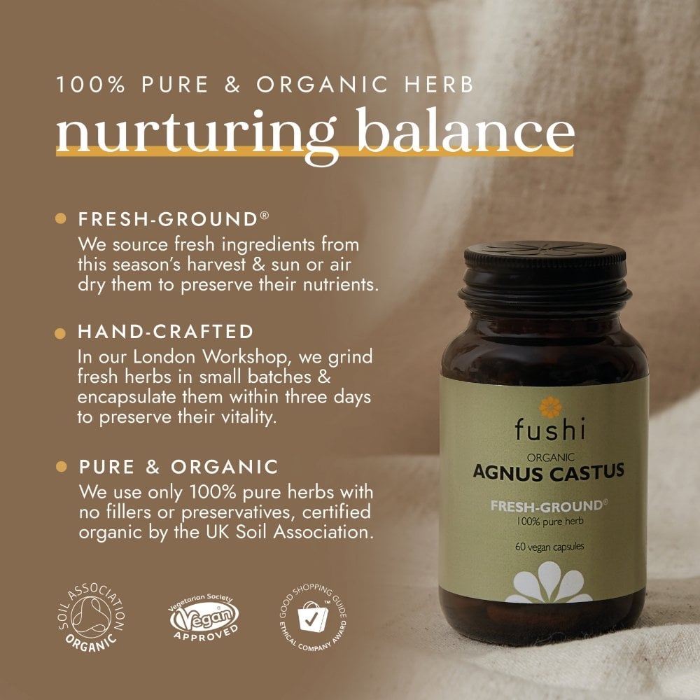Fushi Organic Agnus Castus Chaste Tree 60 Vegan Capsules