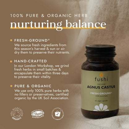 Fushi Organic Agnus Castus Chaste Tree 60 Vegan Capsules