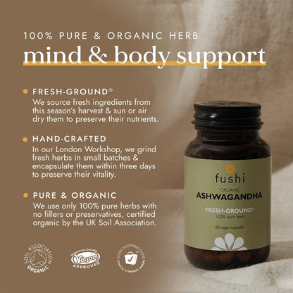 Fushi Organic Ashwagandha 60 Vegan Capsules