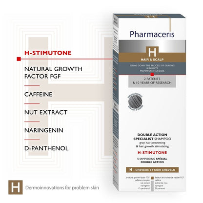 Pharmaceris H H-Stimutone Double Action Grey Hair Preventing & Hair Growth Stimulating Shampoo 250ml