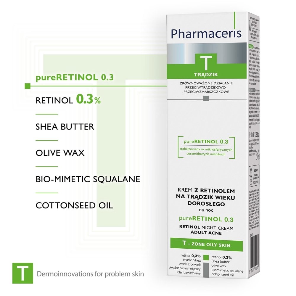 Pharmaceris T Pure 0.3 Anti-Acne Retinol Night Cream 40ml