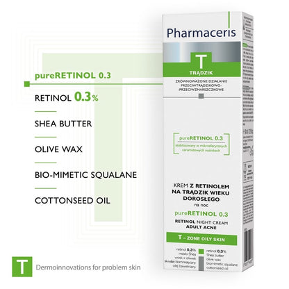Pharmaceris T Pure 0.3 Anti-Acne Retinol Night Cream 40ml