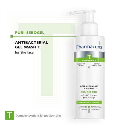 Pharmaceris T Puri-Sebogel Antibacterial Deep Cleansing Gel Face Wash 190ml