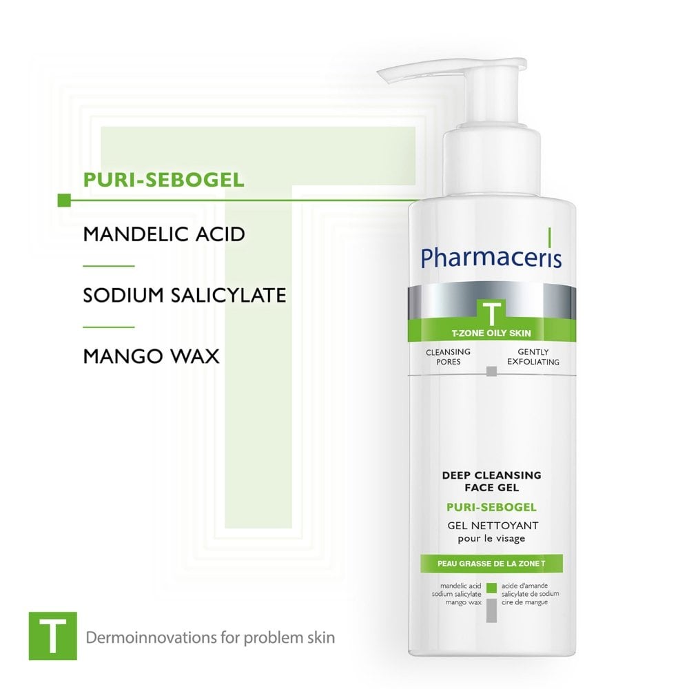 Pharmaceris T Puri-Sebogel Antibacterial Deep Cleansing Gel Face Wash 190ml
