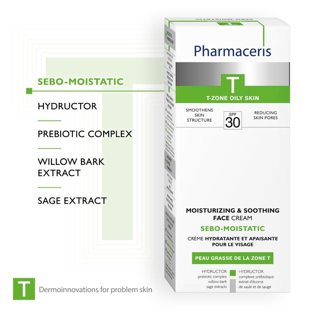 Pharmaceris T Sebo-Moistatic Moisturising & Soothing Face Cream SPF30 50ml
