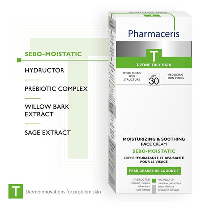 Pharmaceris T Sebo-Moistatic Moisturising & Soothing Face Cream SPF30 50ml